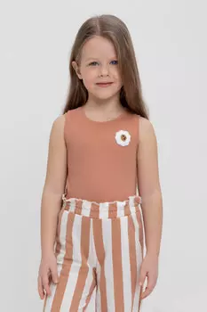 Футболка для девочек CROCKID, КР 302466, цвет - коричневый