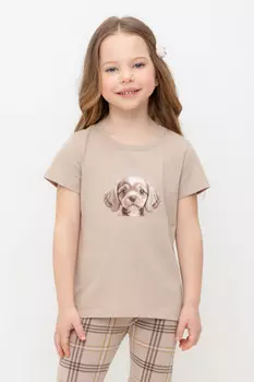 Футболка для девочек CROCKID, КР 302551, цвет - бежевый