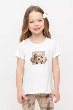 Футболка для девочек CROCKID, КР 302551, цвет - сахар