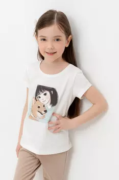 Футболка для девочек CROCKID, КР 302561, цвет - сахар