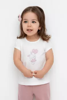 Футболка для девочек CROCKID, КР 302616, цвет - сахар