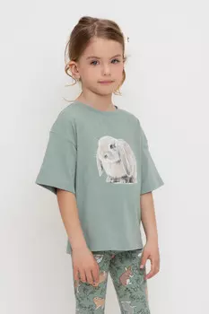 Футболка для девочек CROCKID, КР 302648, цвет - минт