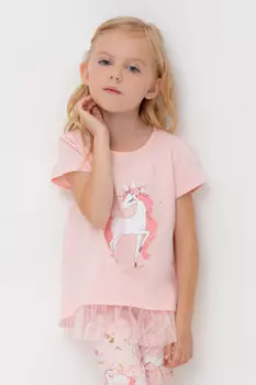 Футболка для девочек CROCKID, КР 302657, цвет - светло-розовый