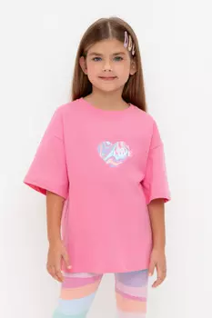 Футболка для девочек CROCKID, КР 302683, цвет - ярко-розовый