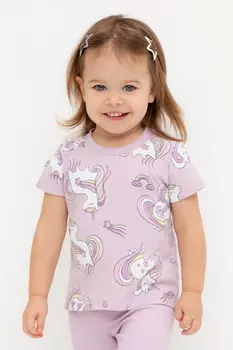 Футболка для девочек CROCKID, КР 302686, цвет - фиолетовый