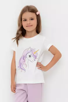 Футболка для девочек CROCKID, КР 302687, цвет - сахар