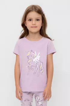 Футболка для девочек CROCKID, КР 302687, цвет - фиолетовый
