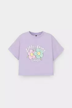 Футболка для девочек CROCKID, КР 302696-1, цвет - фиолетовый
