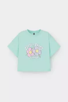 Футболка для девочек CROCKID, КР 302696-1, цвет - зеленый