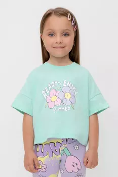 Футболка для девочек CROCKID, КР 302696, цвет - зеленый