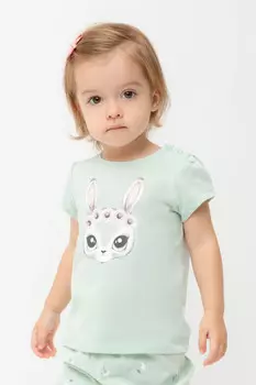 Футболка для девочек CROCKID, КР 302702, цвет - зеленый