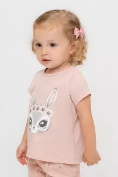 Футболка для девочек CROCKID, КР 302702, цвет - розовый