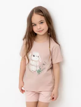 Футболка для девочек CROCKID, КР 302703, цвет - розовый