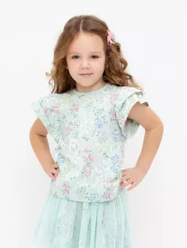 Футболка для девочек CROCKID, КР 302707, цвет - голубой