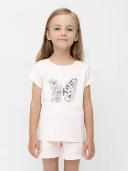Футболка для девочек CROCKID, КР 302715-1, цвет - розовый