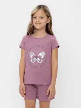 Футболка для девочек CROCKID, КР 302715-1, цвет - бордовый