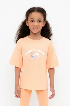 Футболка для девочек CROCKID, КР 302716-1, цвет - желтый