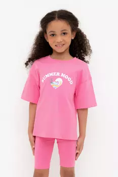 Футболка для девочек CROCKID, КР 302716, цвет - ярко-розовый