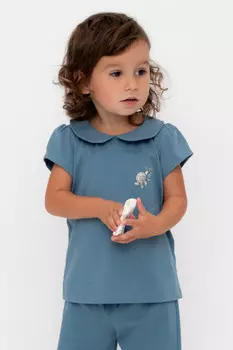 Футболка для девочек CROCKID, КР 302735, цвет - синий