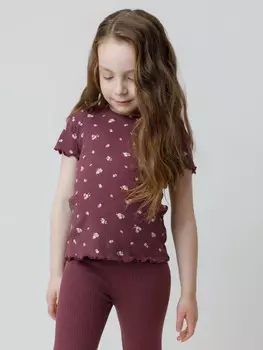 Футболка для девочек CROCKID, КР 302814, цвет - бордовый