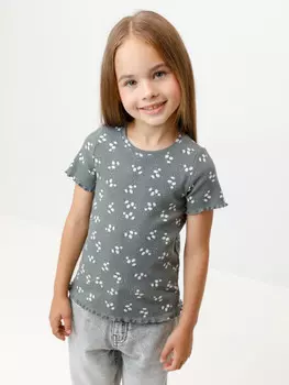 Футболка для девочек CROCKID, КР 302814, цвет - зеленый