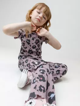 Футболка для девочек CROCKID, КР 302814, цвет - фиолетовый