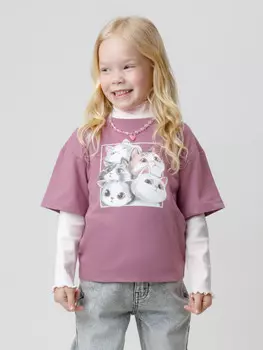 Футболка для девочек CROCKID, КР 302828, цвет - бордовый