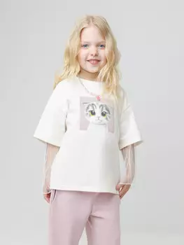 Футболка для девочек CROCKID, КР 302835, цвет - светло-розовый