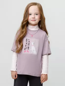 Футболка для девочек CROCKID, КР 302866, цвет - фиолетовый