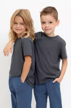Футболка для мальчиков CROCKID, К 302125, цвет - темно-серый