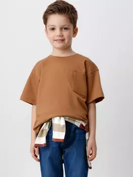 Футболка для мальчиков CROCKID, К 302297, цвет - коричневый