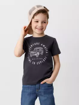 Футболка для мальчиков CROCKID, К 302298, цвет - темно-серый