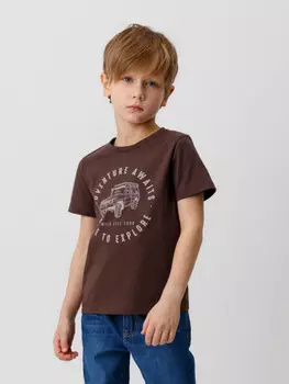 Футболка для мальчиков CROCKID, К 302298, цвет - коричневый