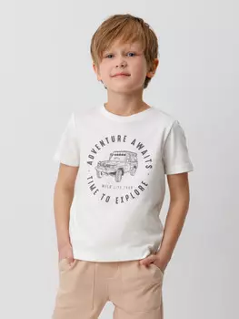 Футболка для мальчиков CROCKID, К 302298, цвет - бежевый