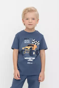Футболка для мальчиков CROCKID, К 302360, цвет - синий
