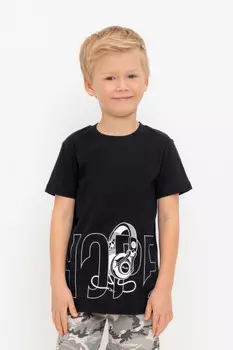 Футболка для мальчиков CROCKID, К 302361, цвет - черный