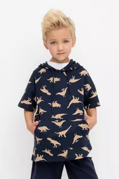 Футболка для мальчиков CROCKID, К 302367, цвет - темно-синий
