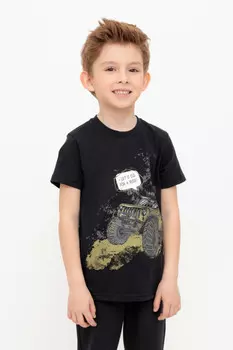 Футболка для мальчиков CROCKID, К 302369, цвет - черный