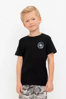 Футболка для мальчиков CROCKID, КП 302512, цвет - черный