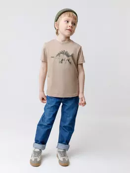 Футболка для мальчиков CROCKID, КП 302518, цвет - бежевый