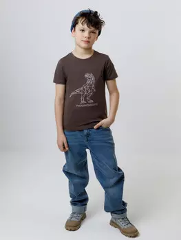 Футболка для мальчиков CROCKID, КП 302762, цвет - коричневый