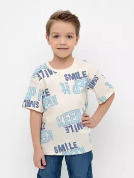 Футболка для мальчиков CROCKID, КР 302023, цвет - бежевый