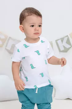 Футболка для мальчиков CROCKID, КР 302034, цвет - белый
