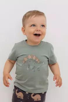 Футболка для мальчиков CROCKID, КР 302155/1, цвет - зеленый