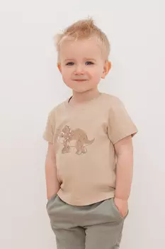 Футболка для мальчиков CROCKID, КР 302155/1, цвет - бежевый