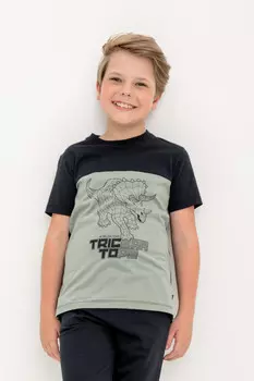 Футболка для мальчиков CROCKID, КР 302159, цвет - зеленый