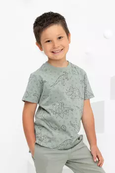 Футболка для мальчиков CROCKID, КР 302160, цвет - зеленый