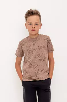 Футболка для мальчиков CROCKID, КР 302160, цвет - коричневый