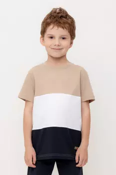 Футболка для мальчиков CROCKID, КР 302171-1, цвет - бежевый
