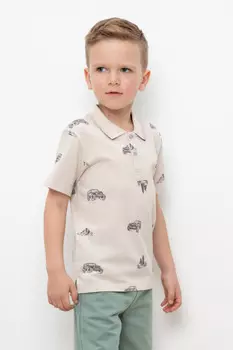 Футболка для мальчиков CROCKID, КР 302232, цвет - бежевый